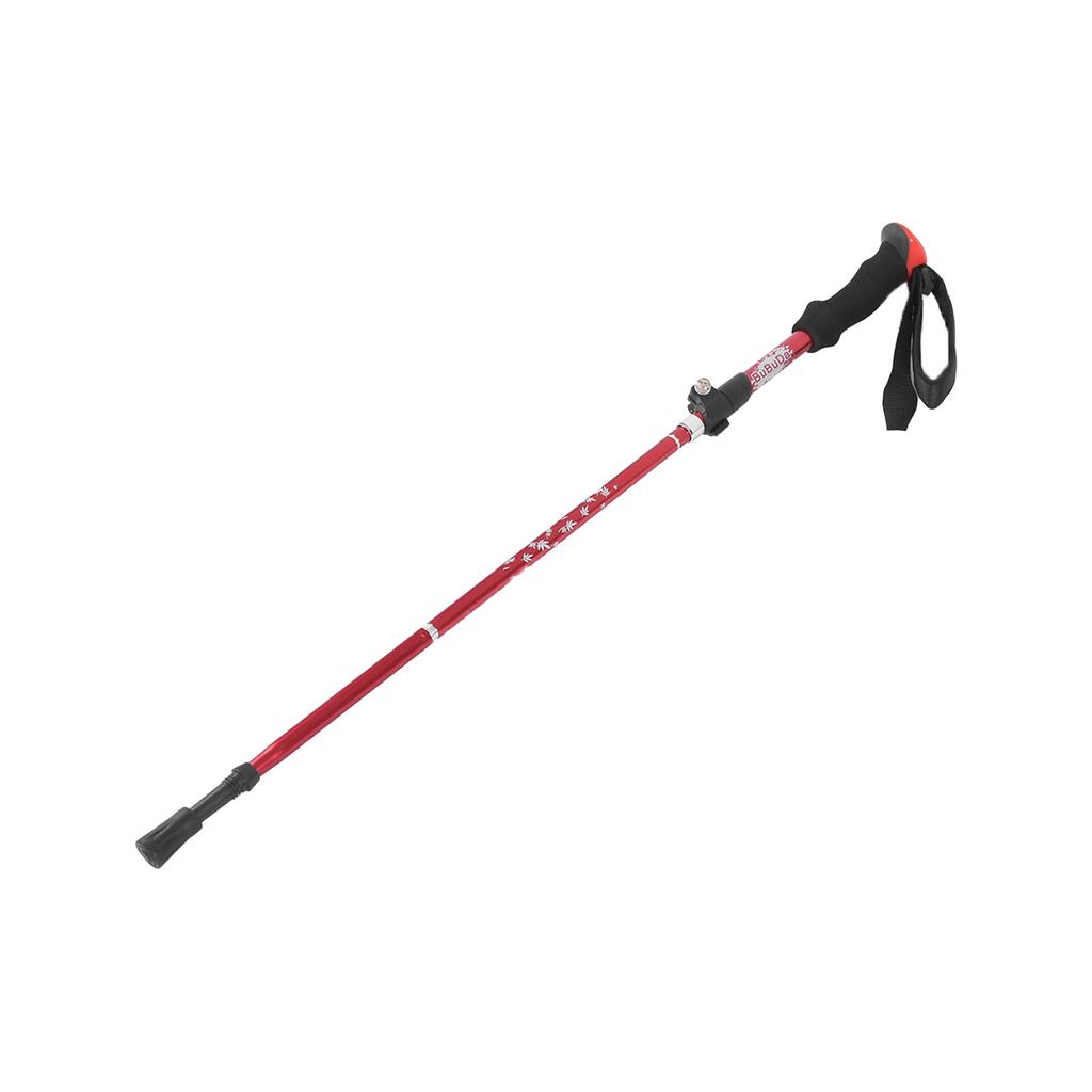 Aluminium Alloy Trekking Poles 5 Sections Collapsible Hiking Walking Climbing Sticks with Mud HoldersRed