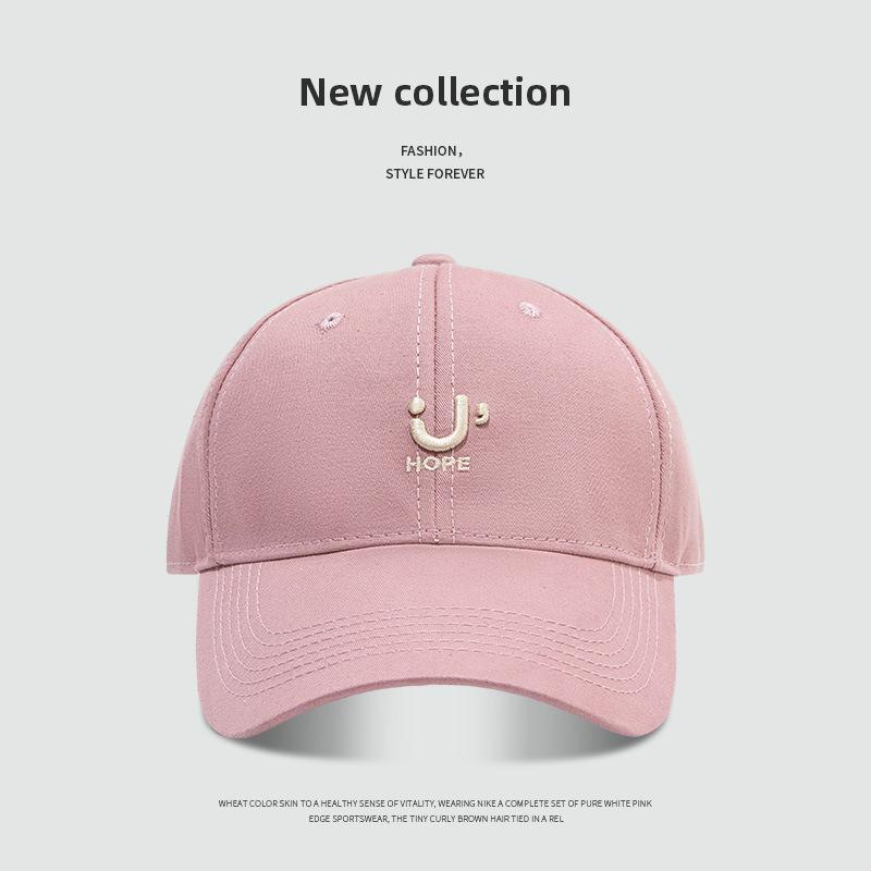 Retro baseball cap female face small versatile letter embroidery soft top cap male summer shade