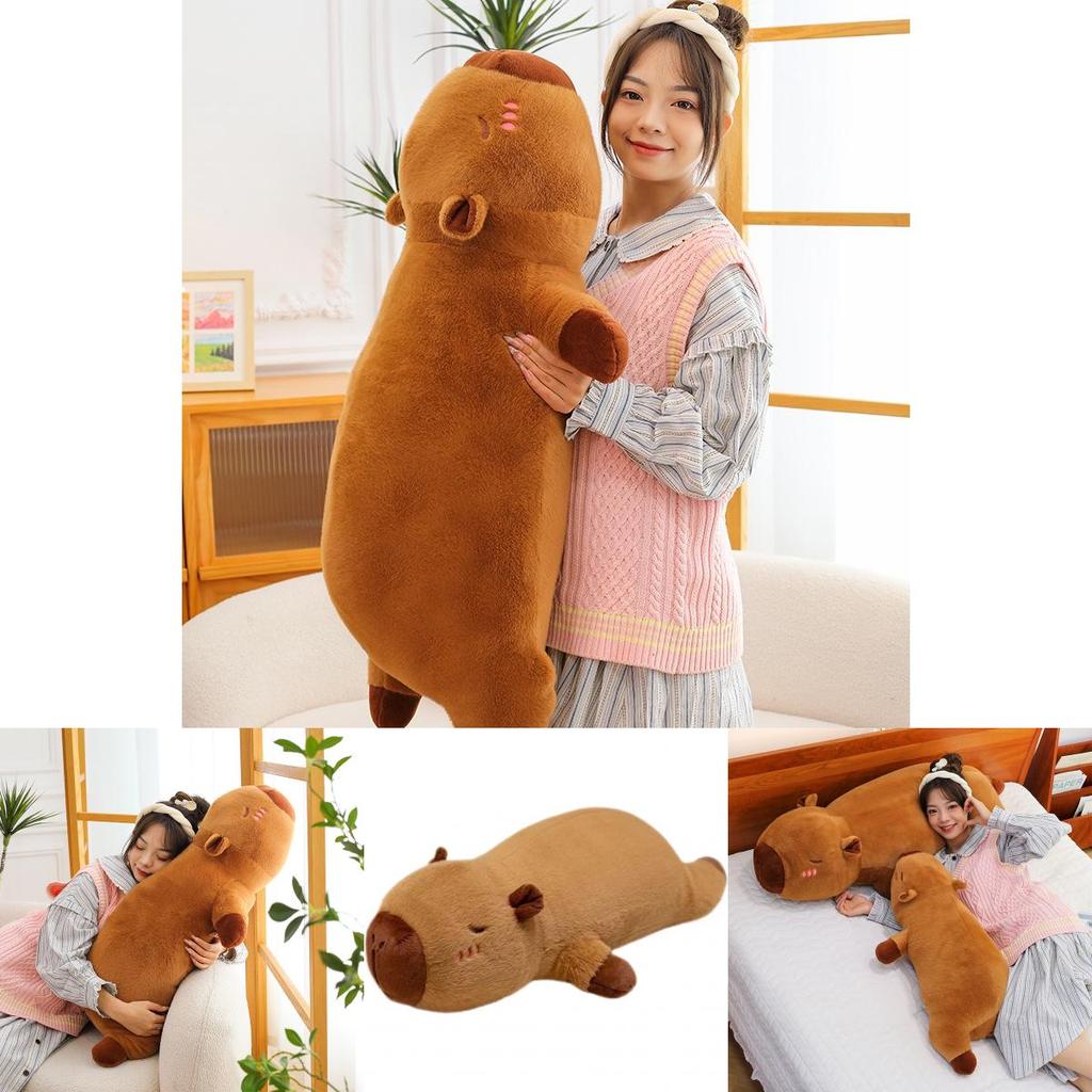Soft Short Plush Capybara Cuddle Pillow Ideal For Sleepovers And Bedroom Decor 50cm And 90cm Sizes