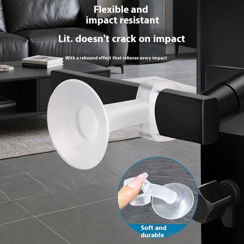 Invisible Door Bumpers Noises Reduction Silicone Stoppers Reusable Wall Guard for Glass Wooden Door Protecting