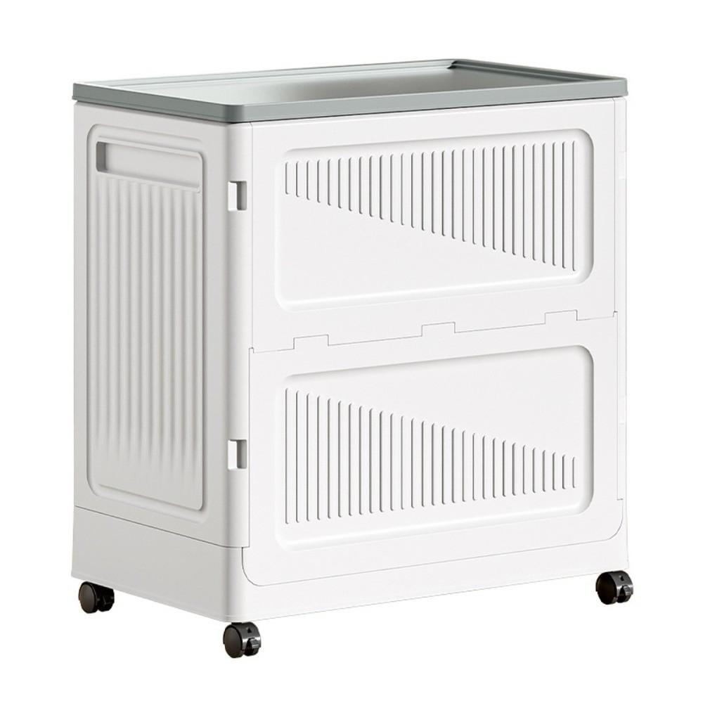 Large Capacity Foldable Storage Box Flip Cover Multipurpose Clothes Storage Basket with Wheels Space Saving