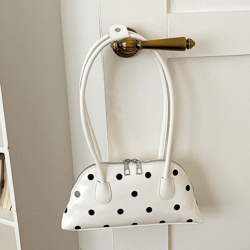 Sweet Leather Underarm Bag Lightweight Commuting Bag Cute Polka Dot Shoulder Bag Party