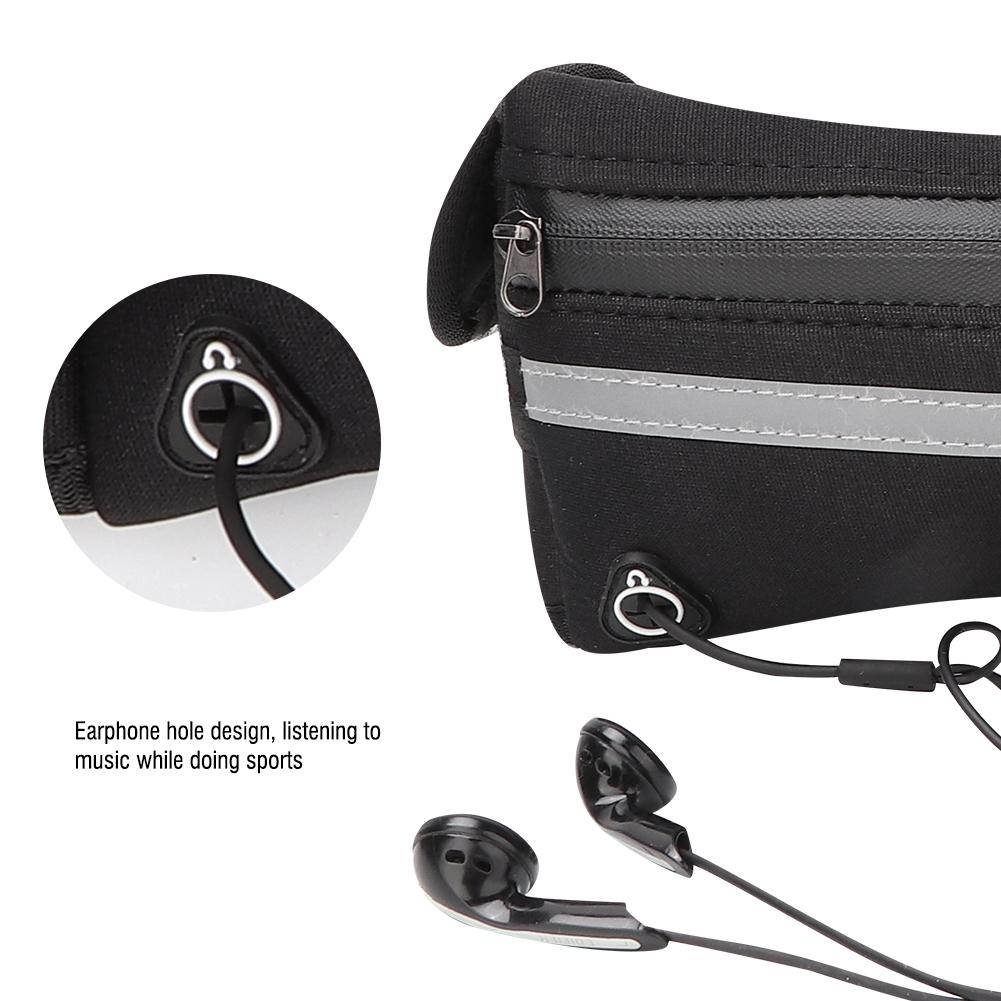 Multifunction Waist Bag Waterproof Outdoor Sports Running Waist Bag Belt   Pockets (black)