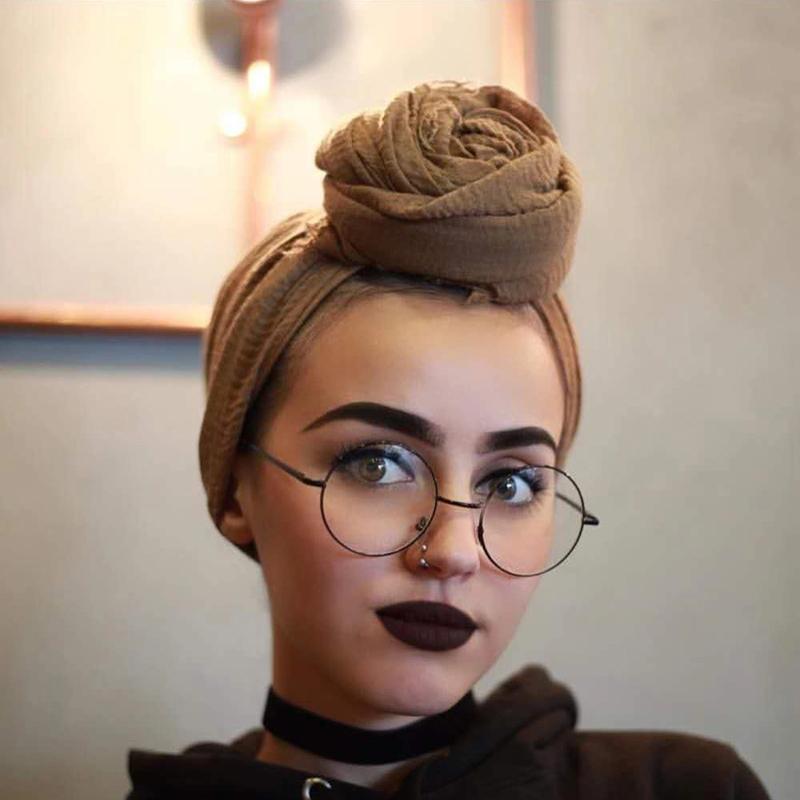 Muslim Fashion Women Crinkle Hijab Scarf Soft Solid Head Scarves Turban Shawls and Wraps Hijab femme musulman kopftuch