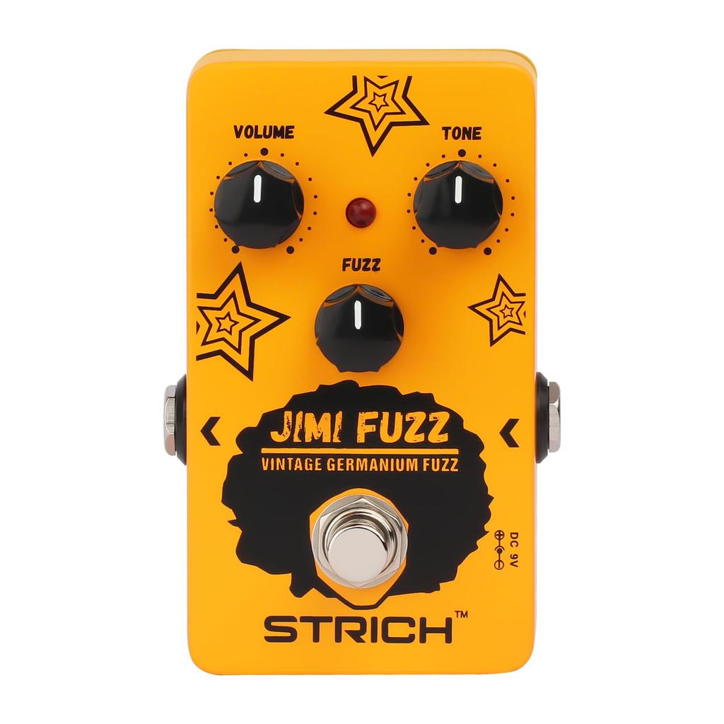 STRICH Jimi Fuzz Guitar Pedal Compact Electric Guitar Mini Fuzz Classic Sound Control True Bypass for Electric Guitar Orange Volume/Tone/Gain