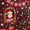 Kreslený Santa Claus Vločka Falešné okno Nástěnná nálepka Vánoční dekorace Samolepka na zeď