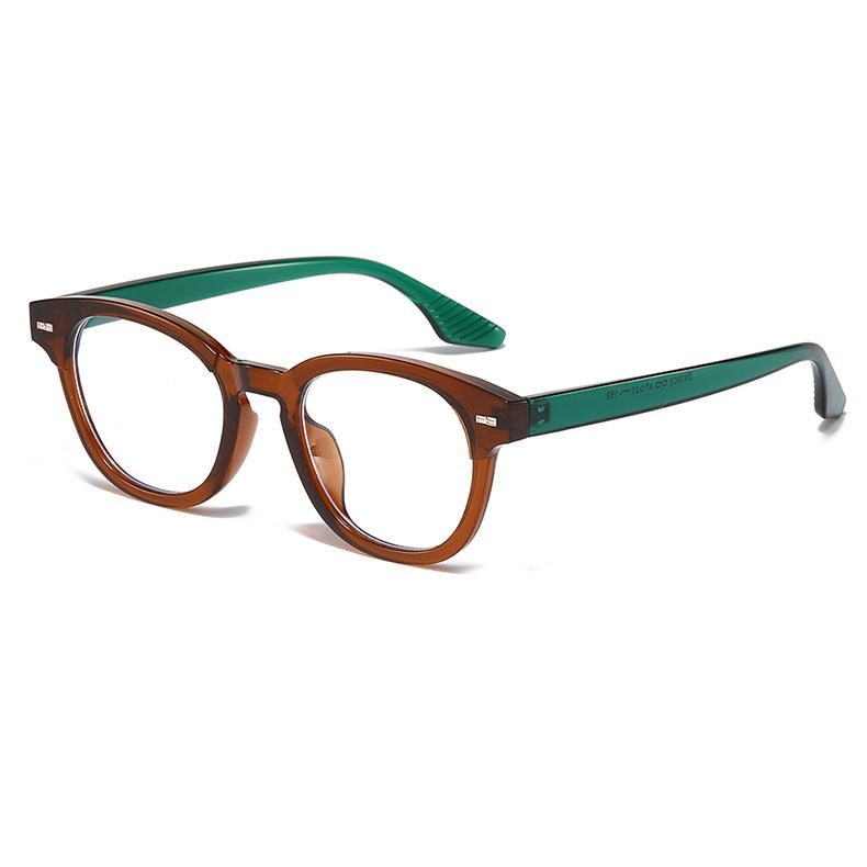 New Luxury Rivet Elliptical Frame Myopia Glasses Prescription Nearsight Anti Blue Light Men Eyewear