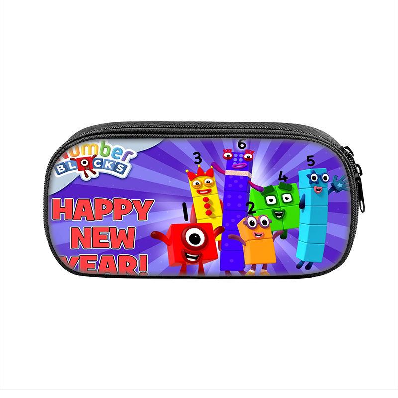 Estuche Grande de Lápices con Estampado de Numberblocks: Bolsa de Papelería de Bloques de Construcción Periférico de Juego