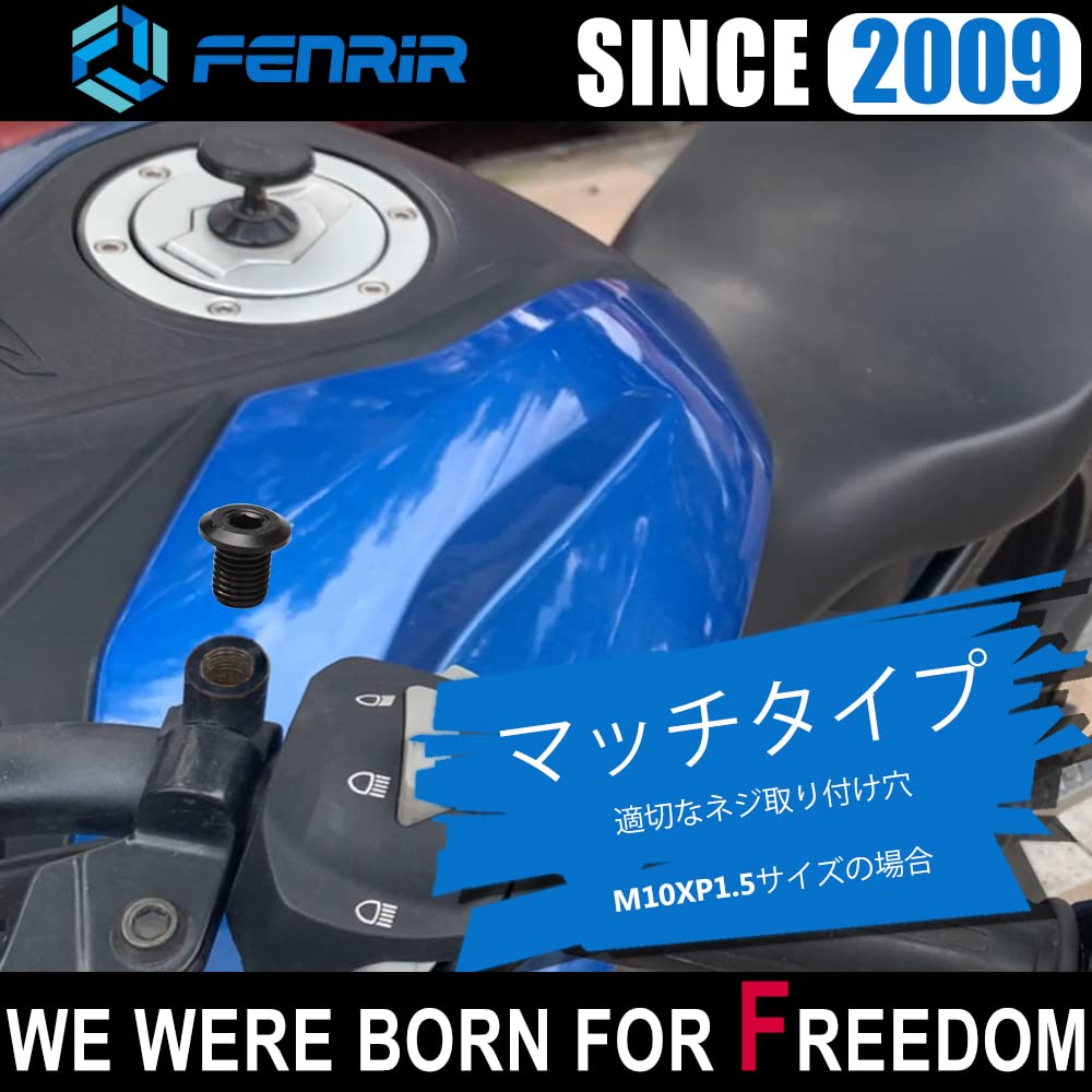 FENRIR Mirror Hole Cover Cap Motorcycle Mirror Hole Plug 304 Stainless Steel (M10XP1.5)