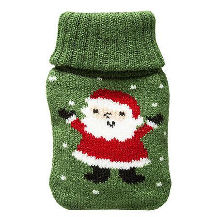 Hot Bottle 7X12 Cm Santa Claus Green Christmas Made Of Acrylic And Pvc