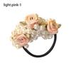High Elasticity Ponytail Holder Pearl Head Rope Rubber Band Pearl Rose Flower Hair Loop Hair Tie