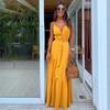 Cross-border Foreign Trade European and American Women's Clothing Amazon 2026 Summer Fashion Button V-neck Splicing Sleeveless Suspender Dress