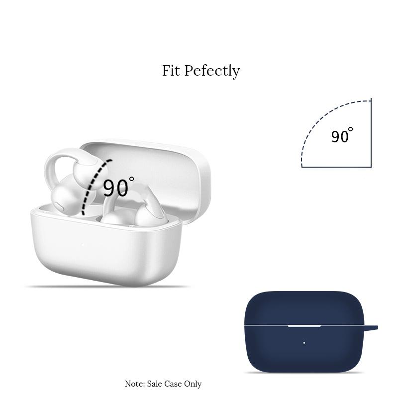 Silicone Case for Anker Soundcore C50i Open-Ear Earbuds Shockproof Slim Protection Cover Earphones Accessories with Carabiner