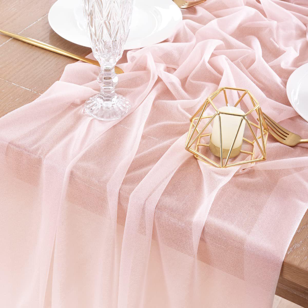 

Elegant Polyester Chiffon Table Runner - Gauze-Style Wedding & Party Decoration 30x300 cm