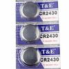 T&E CR2430 3V Button Battery for Remote Controls and Car Keys