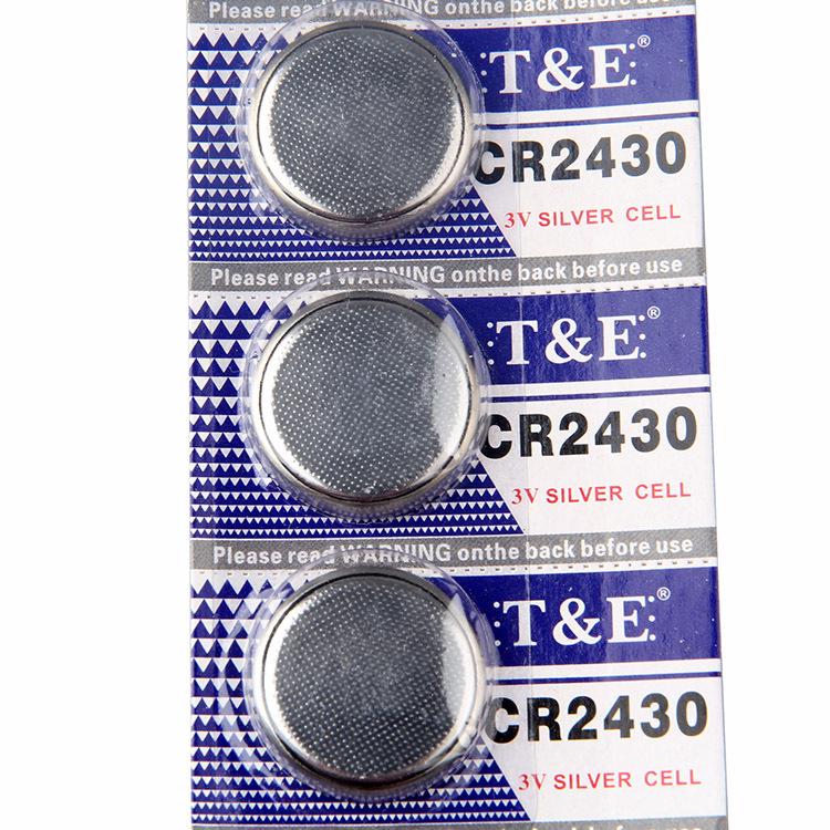 T&E CR2430 3V Button Battery for Remote Controls and Car Keys