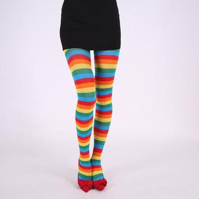 Christmas Stockings Striped High Elasticity Lady Vintage High Waist Pantyhose Cosplay Costume
