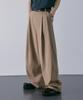 LXT Double-Pleat Wide Balloon Slacks [Beige]