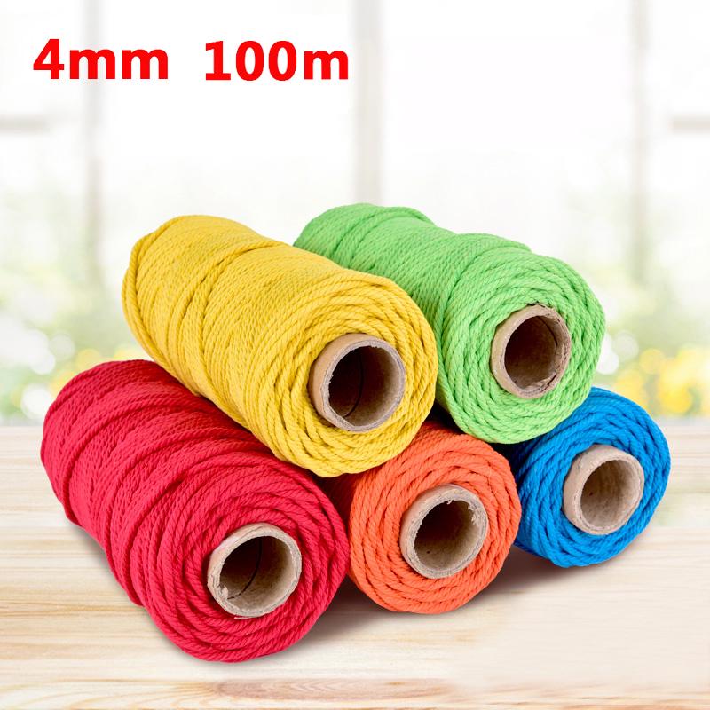 Woven Crafts Braided 2mmx100 Yards Macrame Cord String Cotton Rope Thread