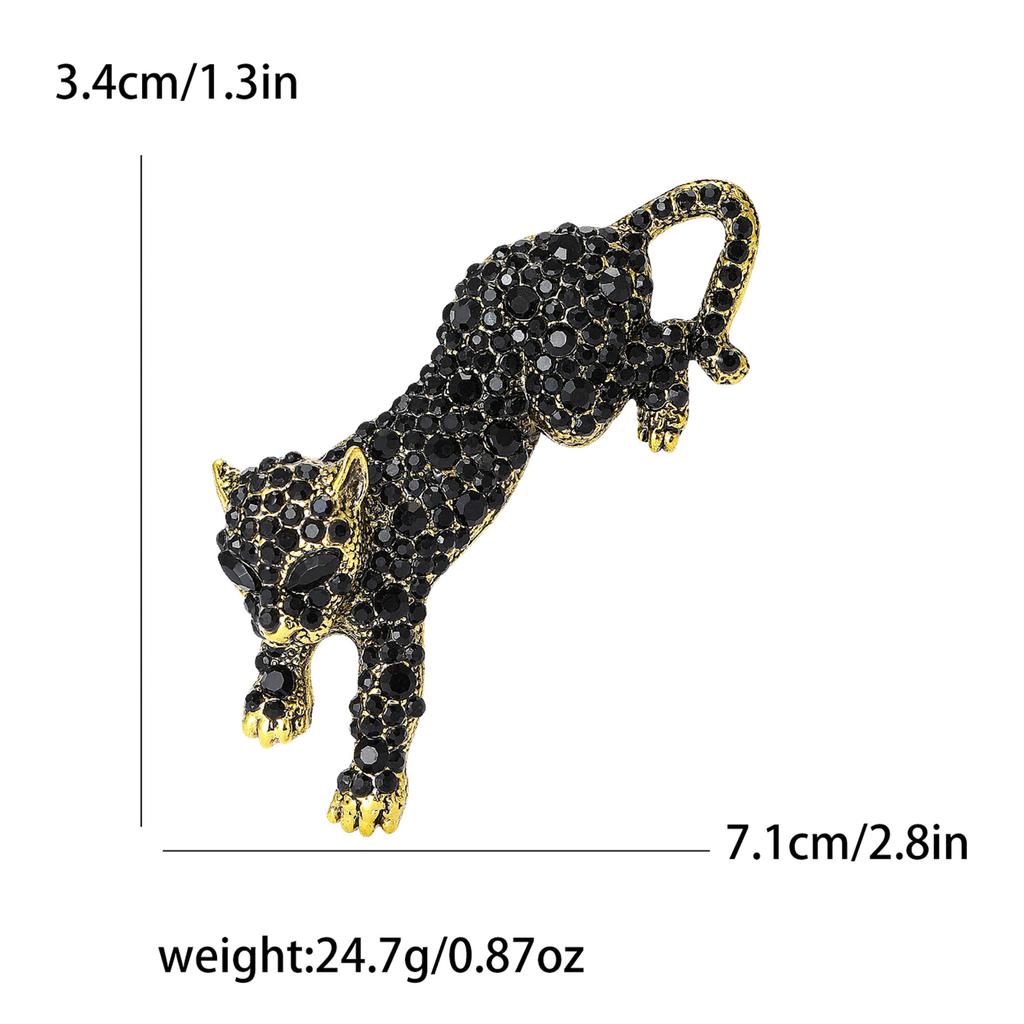 Broche Léopard Vintage - Épingle à Revers Punk Gothique, Strass, Pour Veste, Sac, Déguisement