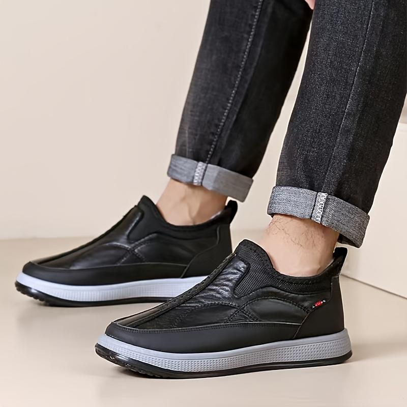 Men's Winter Shoes  Slip-On Cold Weather Boots with Thick Cushioned PVC Sole Non-Slip Winter Boots