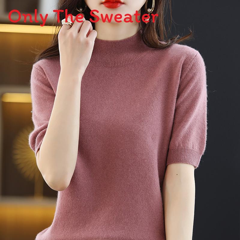 Womens Slim Fit Knit Tshirt With Splicing Detail For Casual Office Wear