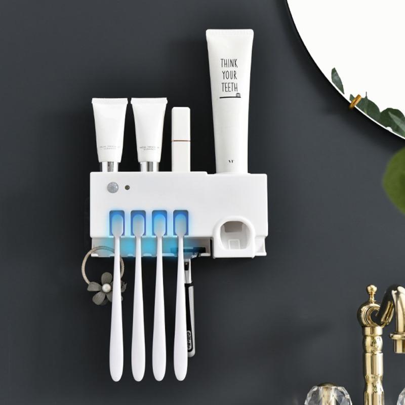 Buy Solar Energy UV Toothbrush Disinfectant Brush Cleaning Storage Bathroom Toothpaste Dispenser