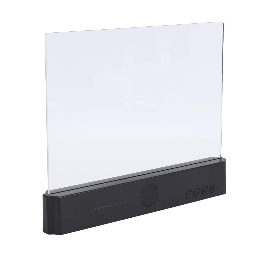 LED Book Light Transparent Panel Flat Reading Lamp with 3 Colors Dimmable and Timer Full Page Illumination Black Base