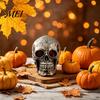Halloween Party Zubehör Harz Totenkopf Figur, Realistisches Menschliches Kopfmodell, Gruselige Feiertagsgeschenk für Horrorfans Statue Innen Kamin Küche Gotisch