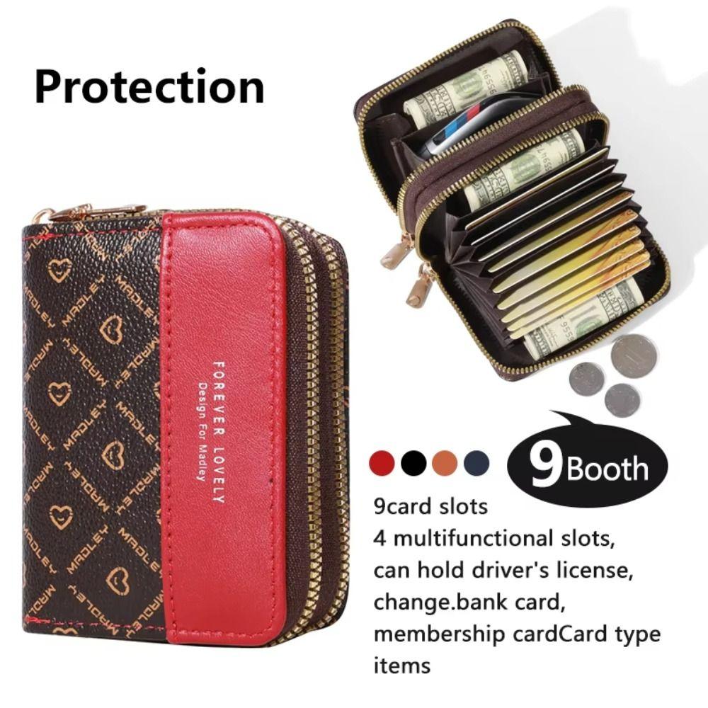 

Color Block Short Wallets Card Bag Change Bag Ins Women Clutch Bag Card Holder чорний