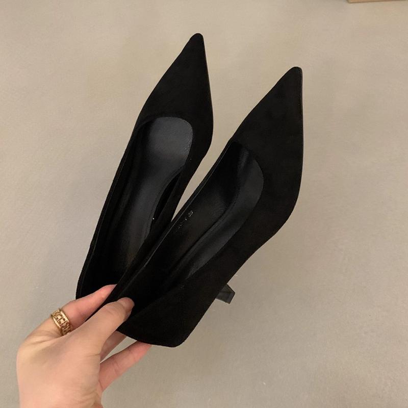 Fashion SUOJIALUN 2025 New Brand Autumn Women Pumps Shoes Fashion Pointed Toe Shallow Slip On Boat Shoes Thin High Heel Pumps Shoes