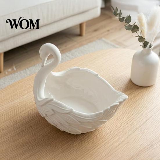 Matte Weiße Schreibtischverzierung 3D-gedruckte Schwanen-Schmuckschale, Kreative Form Ringhalter, Eingangstisch Reine Textur Dekorative Schalen, Dekoratives Schmuckstück