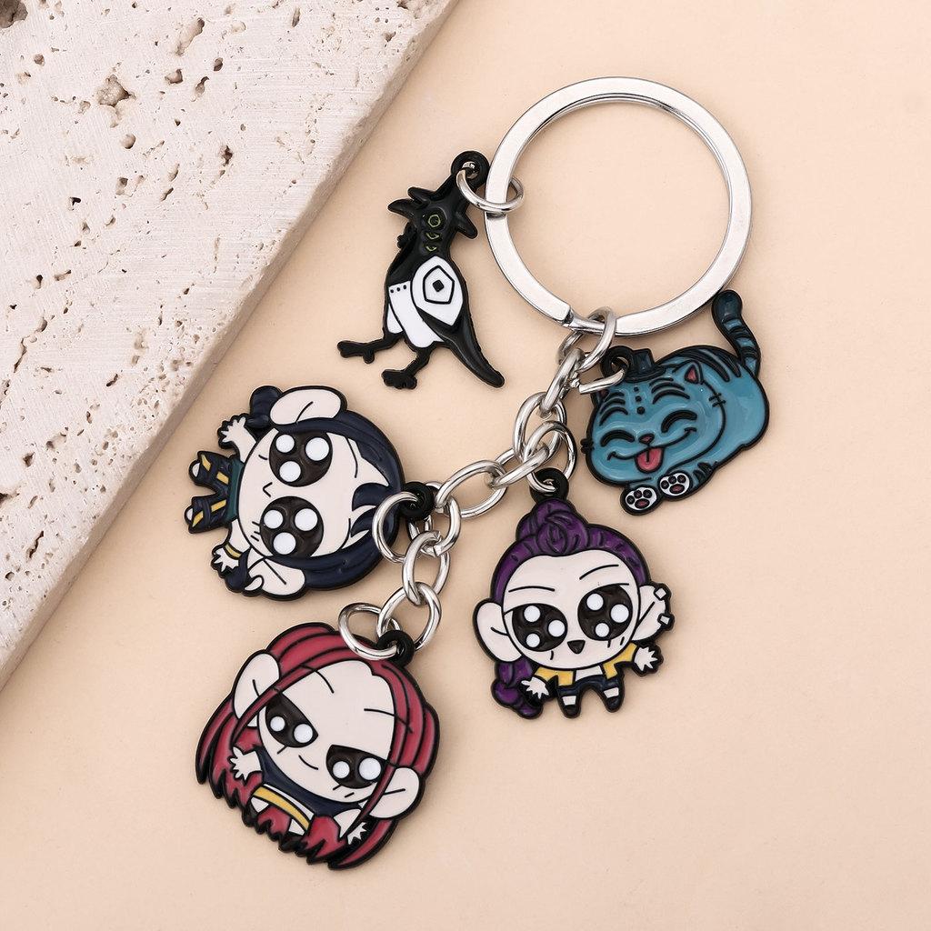 Kpop Demon Hunters Keychain With Zinc Alloy Cartoon Character For Gift And Collectors