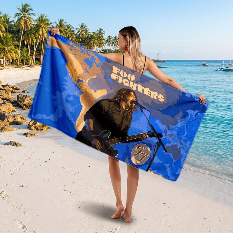 Large Beach TowelFoo Fighters Soft Absorbent Towel Beach Bath Home Use