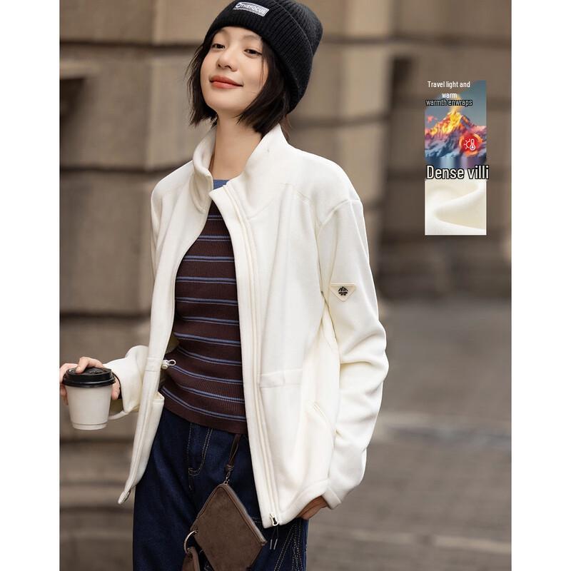 

De Mana Women s Stand Collar Winter Fleece Jacket L