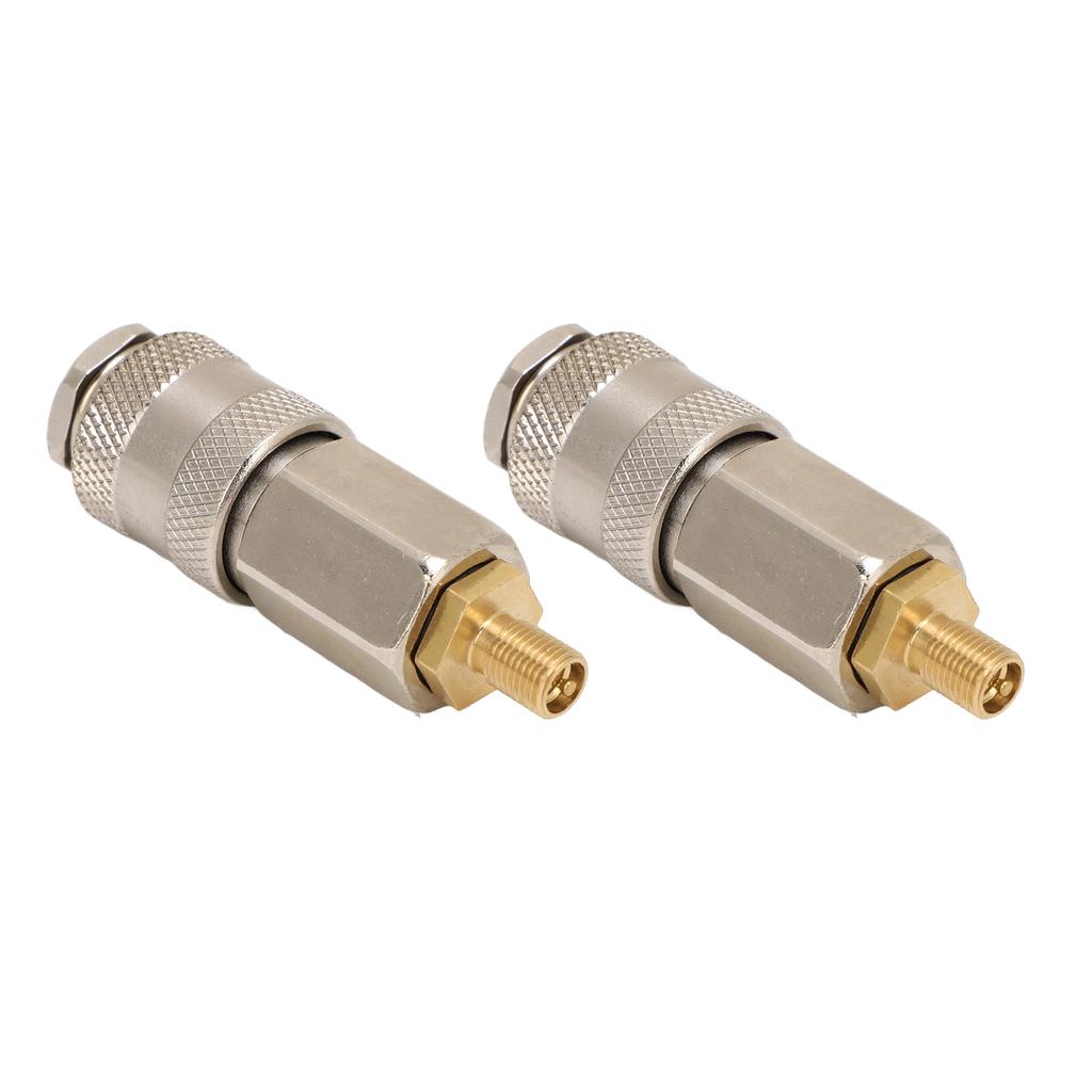 2 Pack Portable Air Compressor Adapters Heavy Duty Steel Male Thread To US Valve 3 In 1 Quick