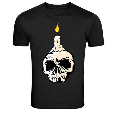 Skull Candle Melting Wax Dark Gothic T-Shirt