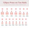 120 szt. francuskich paznokci u stóp, do noszenia, sztuczne końcówki paznokci u stóp, proste, pełne pokrycie, modny manicure, zdobienie paznokci