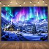 Tapisserie murale à suspendre pour sapin de Noël avec renne du matin d'hiver, décoration murale pour sapin de Noël, magnifique sapin de Noël, cadeaux pour cheminée