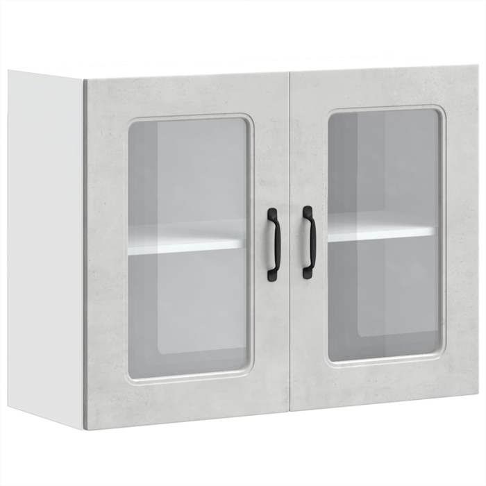 VidaXL Kitchen Wall Cabinet with Glass Door Kalmar Concrete Grey, Kitchen Wall Unit, Wall Cabinets with 853611