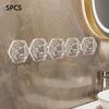 5 Pack Adhesive Wall Hooks Glacier Textured Strong Adhesion No Drilling For Bathroom Kitchen Towels Jewelry