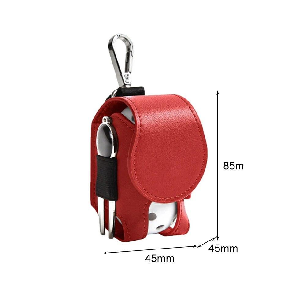 Golf Bag Mini Storage Bag PU Leather Hanging Waist Golf Bag Metal Buckle Golf Belt Bag