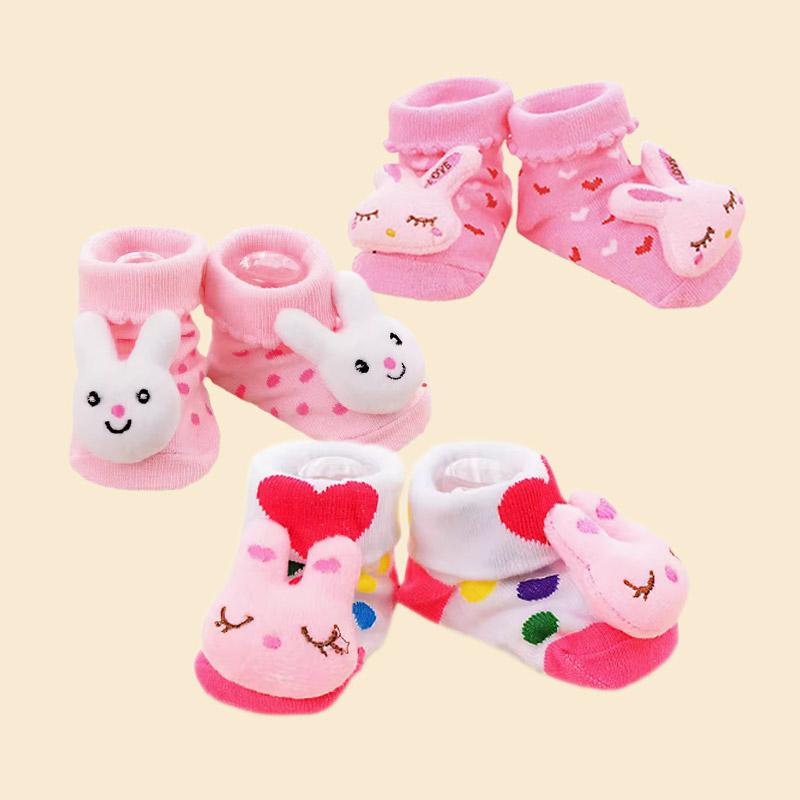 3 Pairs/set Newborn Anti Slip Toddler Socks 0-24 Months Baby Cotton Lovely Animal Socks First Walkers Cartoon Floor Socks New