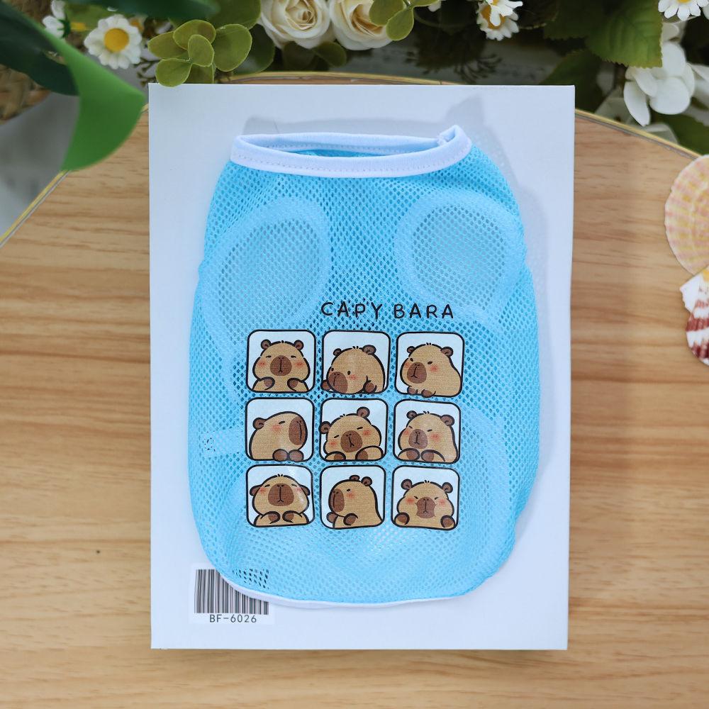 

Cats and Dogs Spring and Summer Small Mesh Vest Breathable Pet Thin Clothes Cute Cartoon Capibala Printed Vest Clothes 2XL