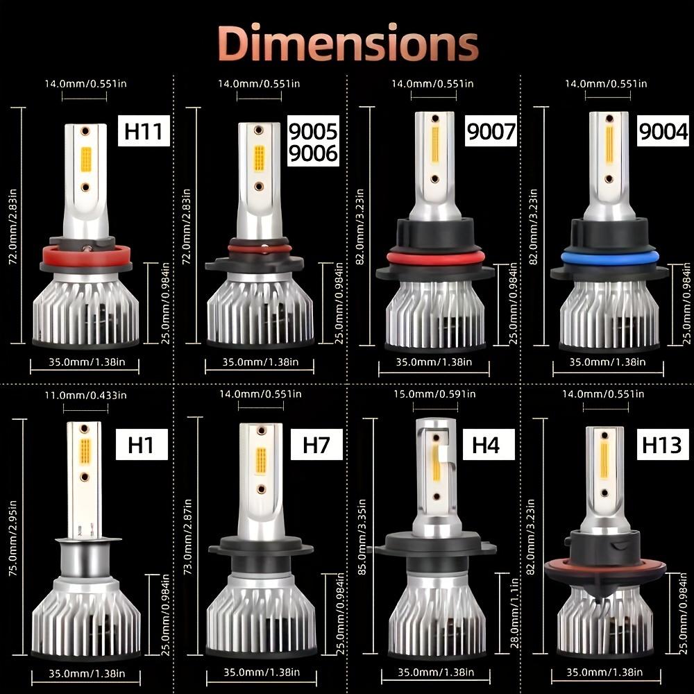 180W H11 12V Bulbs 9005/HB3 9006/HB4 H1 H4 H7 H13 9004 9007, 25000LM Super Bright LED Car Headlight, COB Chip, 6000K White