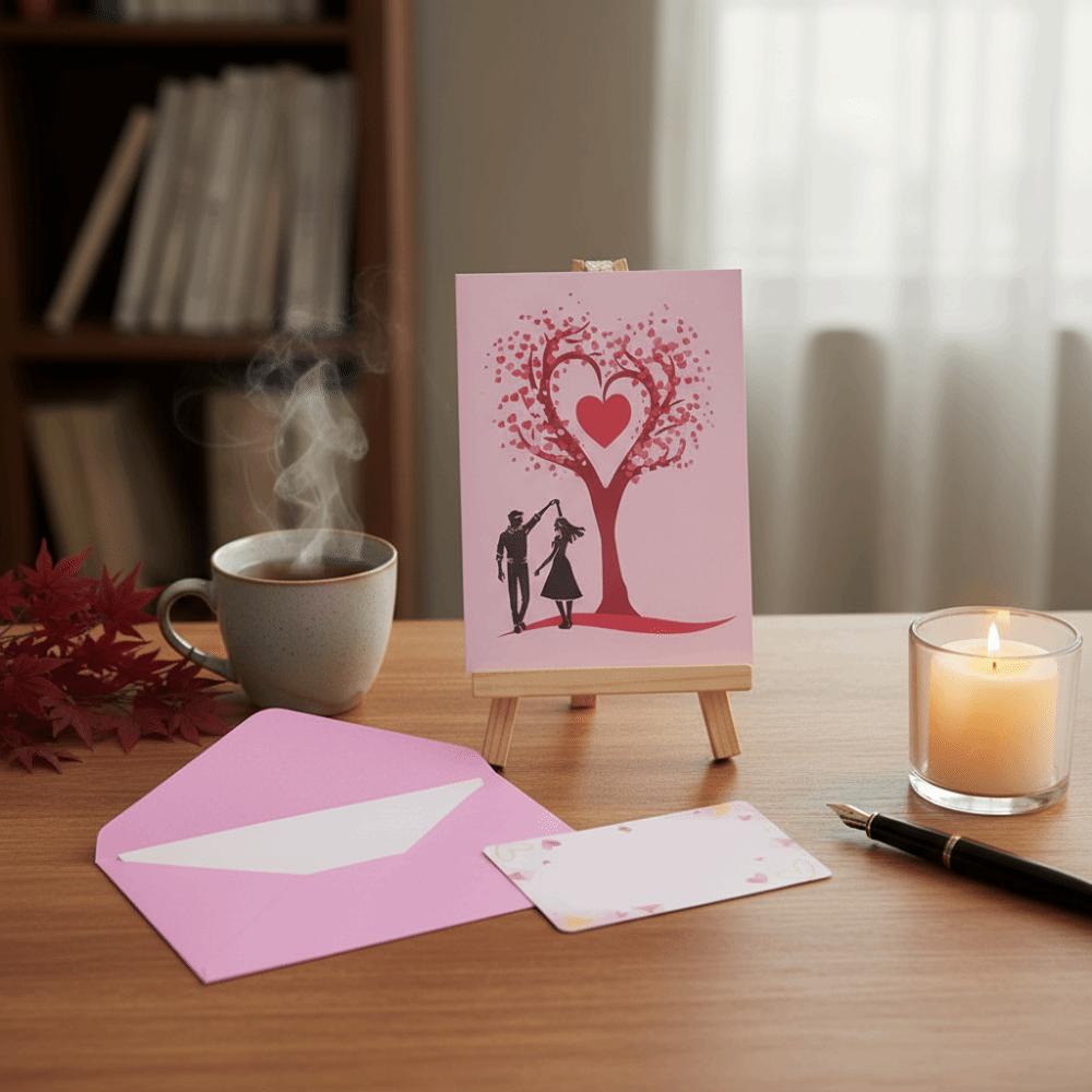 Romantic Theme 3D Love Tree Card Heart Tree Design Gift Cards Valentines Day