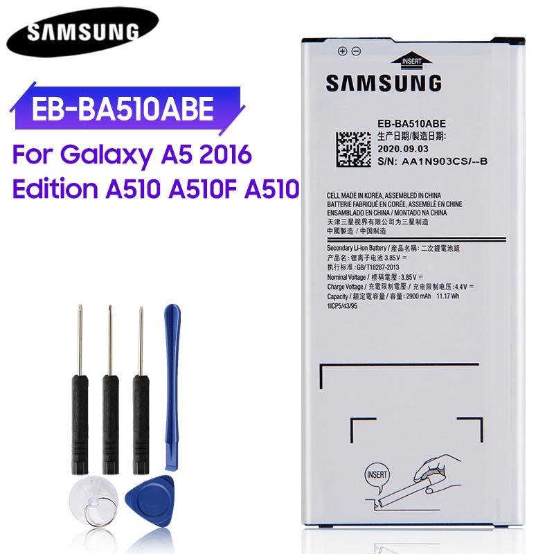 Originální nabíjecí lithiová baterie pro Samsung Galaxy A5 2016 Edition A510F A510 EB-BA510ABE EB-BA510ABA Baterie do telefonu 2900 mAh