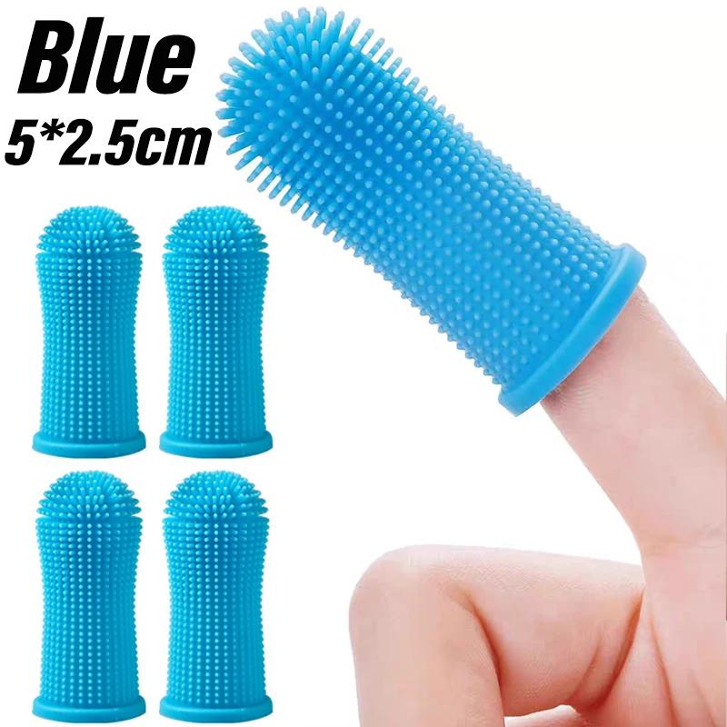 12/6pcs Clear Cover Silicone Finger Cots Pet Toothbrushes Puppy Oral Cleaning Small Brushes Cat Dog Care Accessories Products