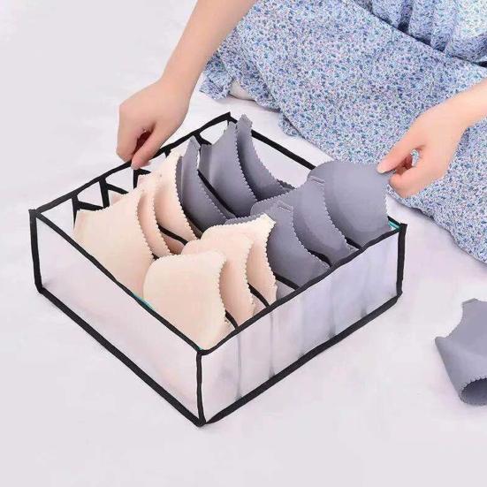 1/3Pcs Underwear Storage Bag Socks Bra Organizer Multiple Compartments Transparent Breathable Mesh Closet Storage Bag