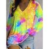 Women's Tunic Ombre Fashion Casual Long Sleeve Crew Neck Long Tops Daily Print Black Blue Dark Green Spring